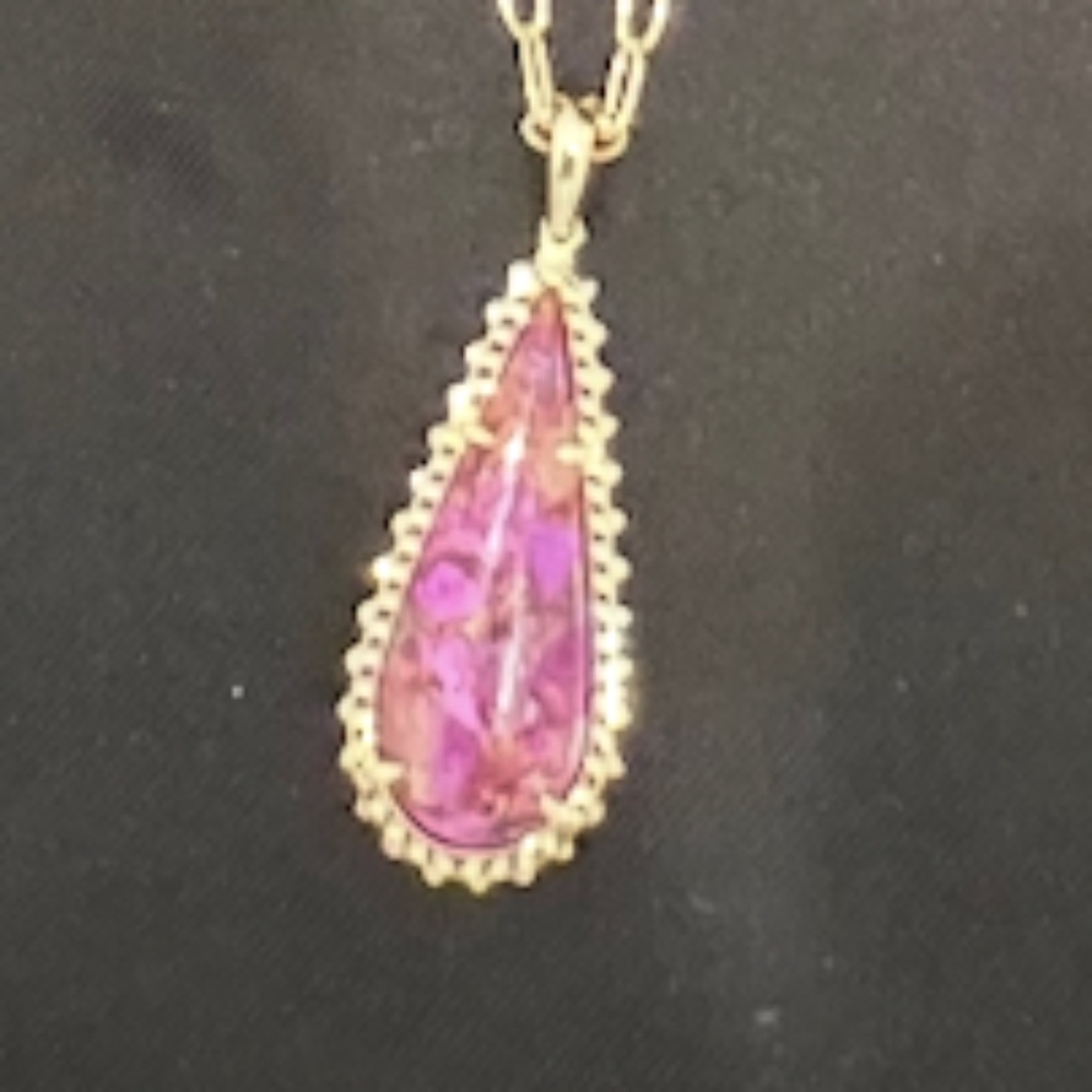 KENDRA SCOTT “Payton” Purple 14kt Over Brass Long Pendant Necklace 35” NWT